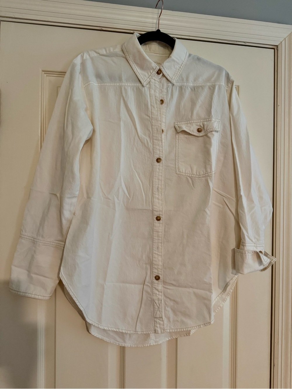 Free People White Button-Down Shirt